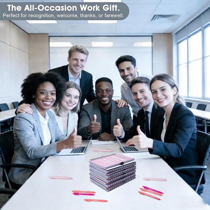 30 Sets/60 Pcs Employee Appreciation Gifts Bulk – Inspirational Notebooks with Motivational Pens, Small Notepads for Coworkers, Office Staff, Team, Volunteer, Nurse, Teachers, Housekeeping (Pink)