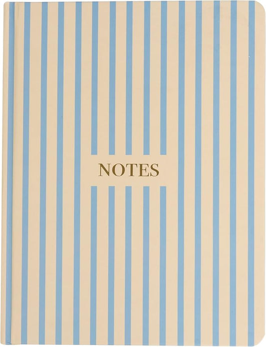 Pearhead Hardcover Journal Notebook 6x8 – Cream & Blue Stripe College-Ruled Writing Journal, 200 Lined Pages for Work, School & Journaling