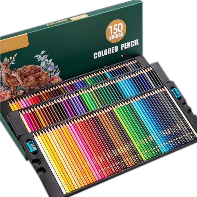 Artist Colored Pencils Set for Adult Coloring Books, Soft Core, Professional Numbered Art Drawing Pencils for Sketching Shading Blending Crafting, Gift Tin Box for Beginners Kids (150 Colors)