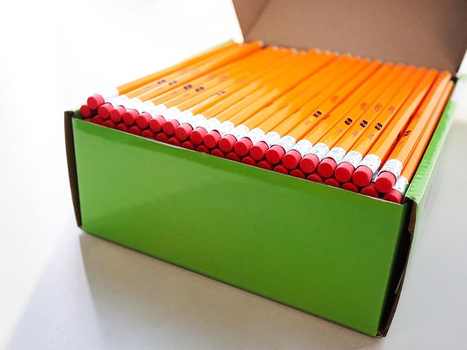 S & E TEACHER'S EDITION #2 Pencils, Pre-sharpened HB Lead Bulk Box – 200 Pack Yellow Woodcase Pencils with Erasers, Ideal for Standardized Tests, Classroom & Home – No. 2 Pencil Back to School