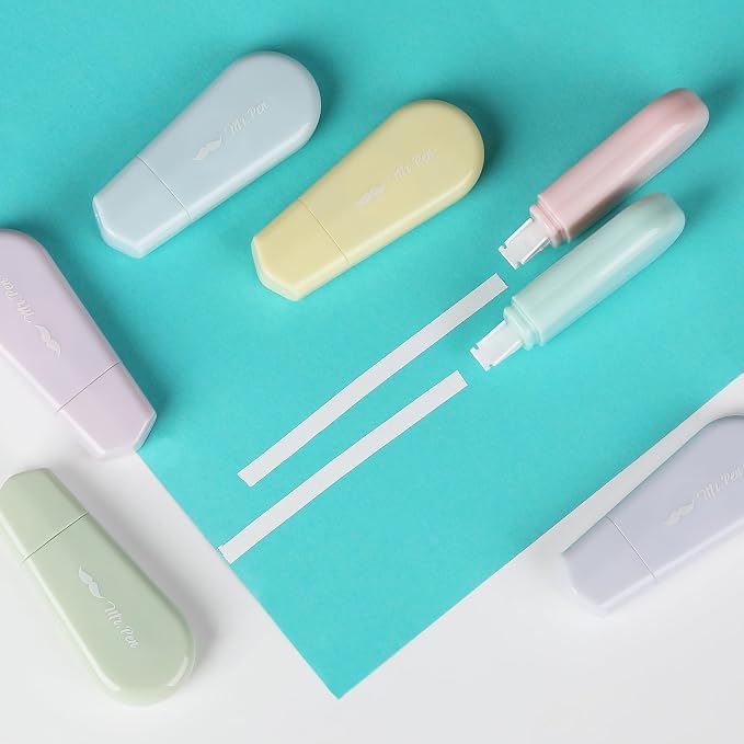 Mr. Pen- Aesthetic Correction Tape Bulk, 0.2" x 197", 12 pcs, Pastel Colors | Cute Correction Tapes for Quick Corrections, Office and School Supplies