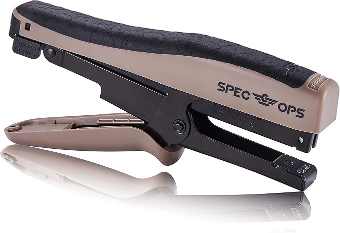 Spec Ops Tools Heavy Duty Plier Stapler for Packaging, Compatible with 3/8" and 1/4" Leg Length Staples, 45 Sheet Capacity, Comfort Grip