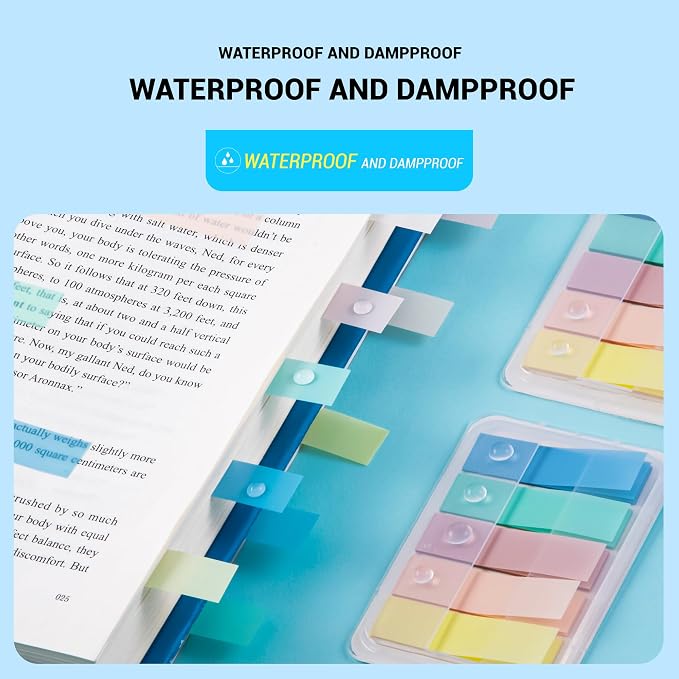 Golcellia Sticky Tabs, Soft Pastel Book Tabs for Notebooks, 300 Pcs | Writable soft pastel paper tabs for books, notes, journals and files, repositionable markers for study, office and home
