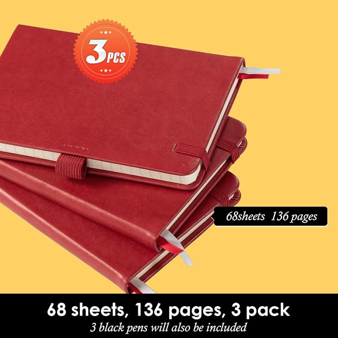 NIRMIRO Small Leather Notebook Journal Notepad with Pen for Writing Women, Mini Pocket Small Notepad Lined Address Note Book Note Pads for Work Travel, Red Waterproof Leather Cover Notebook