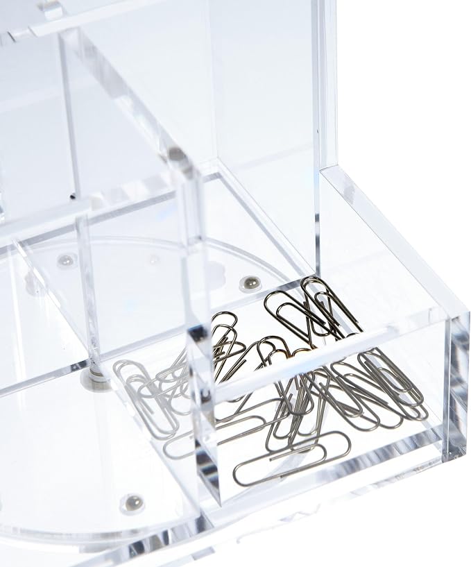 Gartner Studios 360 Degree Rotating Acrylic Carousel Pen Holder, 5” x 5”