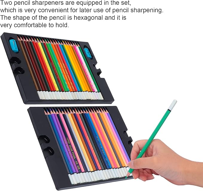 Pastel Colors Colored Pencils Set, Oil Pastel Pencils for Artists, Colored Pencils Oil Based Soft Core Color Pencils Set For Painting Sketching (48 color lead)