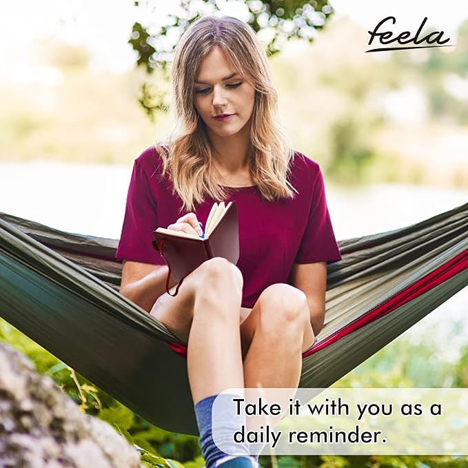 feela 3 Pack Pocket Notebook Journals with 3 Black Pens, A6 Mini Cute Small Journal Notebook Bulk Hardcover College Ruled Notepad with Pen Holder for Office School Supplies, 3.5”x 5.5”, Wine