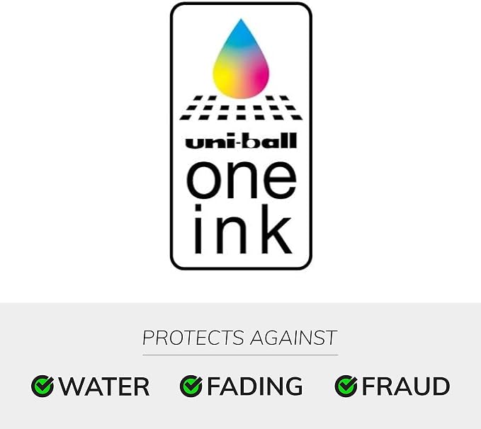 uniball uniONE Gel Pen, Retractable, Medium 0.7 mm, Black Ink, White Barrel, Dozen (Pack of 144)