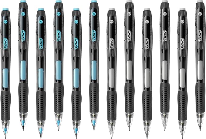 BIC Break Resistant Mechanical Pencils with Erasers, No. 2 Medium Point (0.7 mm), School Supplies for Students and Teachers, 12-Count Pack