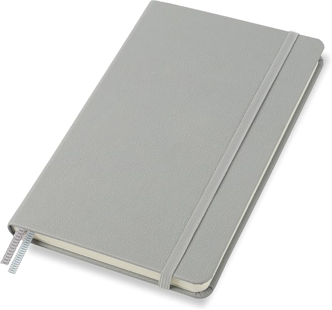 Minimalism Art, Premium Hard Cover Notebook Journal, Classic 5" x 8.3", 122 Numbered Pages, Gusseted Pocket, Ribbon Bookmark, Extra Thick Ink-Proof Paper 120gsm, San Francisco (Ruled, Gray)