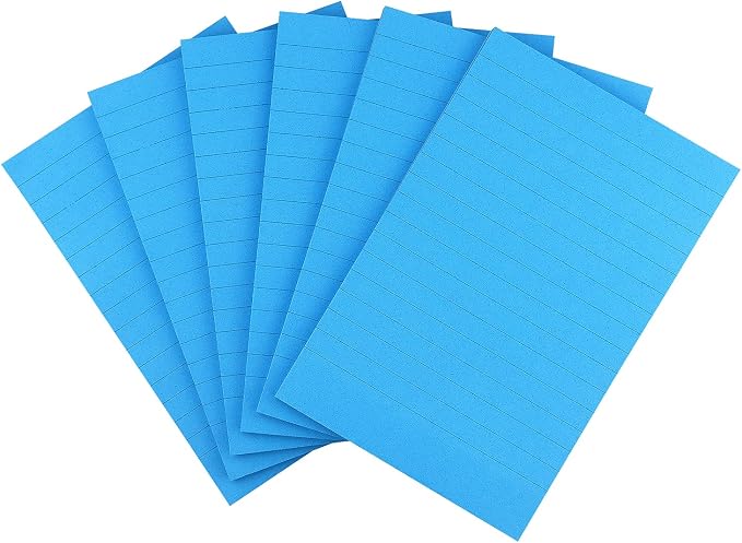 Early Buy Lined Sticky Notes, 4x6 in, 6 Bright Color, 45 Sheets/Pad (Blue)