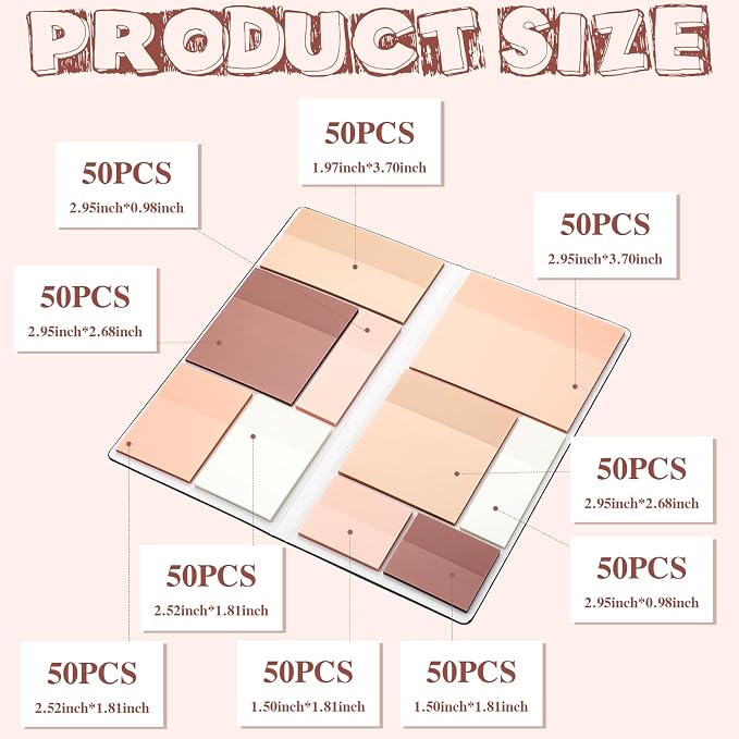 Thenshop 600 Sheets Clear Sticky Notes Transparent Sticky Notes Set Tabs Bible Study Supplies Reusable Divider Tabs for Journaling Notebook Planner Book Office Back to School Supplies