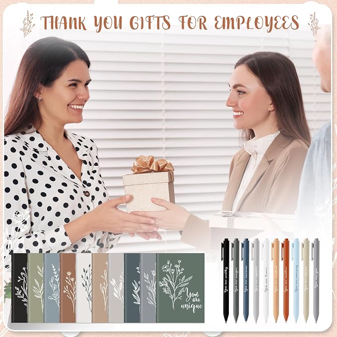 Affrolling 40 Pcs Inspirational Notebooks Bulk Motivational Mini Notepads with Pen Aesthetic Back to School Gift for Students Teacher Nurse Employee Coworker Office Classroom Rewards (Neutral Colors)
