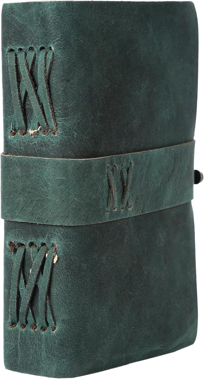 Vintage Leather Journal Handmade Buffalo Deckle Edge Paper – Leather Bound Journal for Women Men Vintage C-Lock Closure Ideal for Writing & Travel for Artists