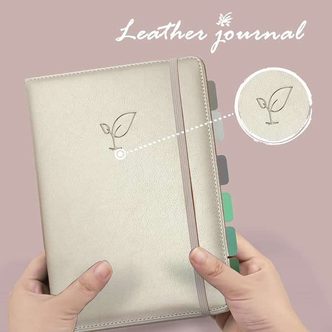 Hoci Poci 400 Pages Lined Journal Notebook, 5.8" x 8.4", Rose Gold | Thick Journal for Writing, A5 Hardcover Leather Notebook with 100Gsm College Ruled Paper for Women Men Work Note taking