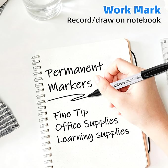 Permanent markers, 100 packs permanent markers bulk, quick dryingin one second, waterproof, smooth, noteasy to erase, durable, can be markedon glass, tiles and cloth, office supplies