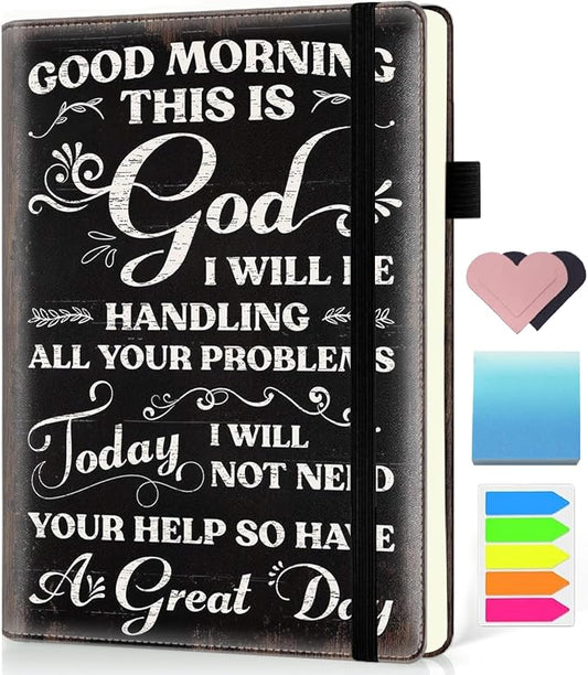 Hardcover Executive Notebooks, A5 PU Leather Lined Journal Notebook, 200 Pages Thick Paper Subject Notebooks for School,Work,Home Writing Business Notebook, Diary Book ，Inspirational Quotes