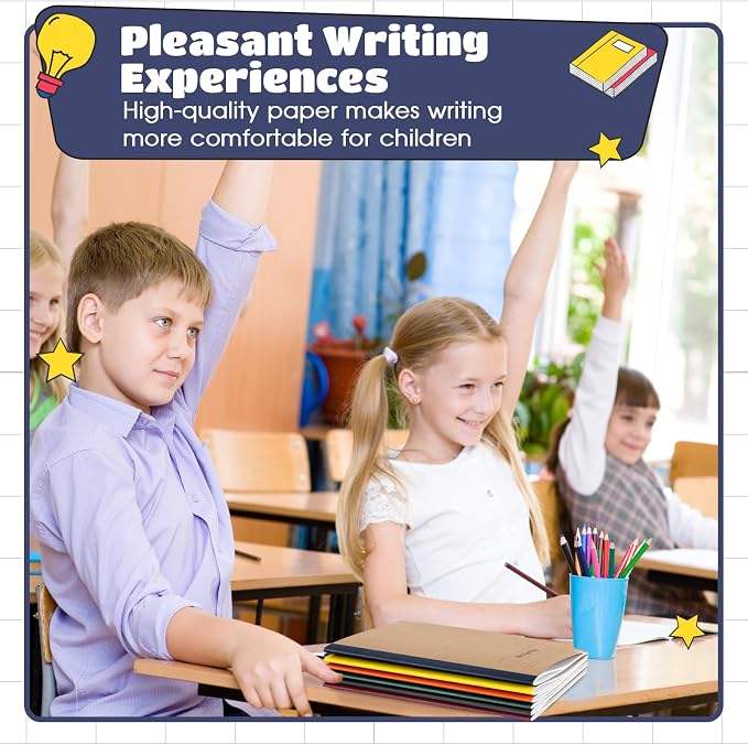 Henoyso 20 Pack Primary Composition Notebook, 9-3/4" x 7-1/2", Kids Primary Journal, K-2 Writing Notebook for Kids Student Draw Write Story Journal Half Blank Books(Jewel Tone Color)