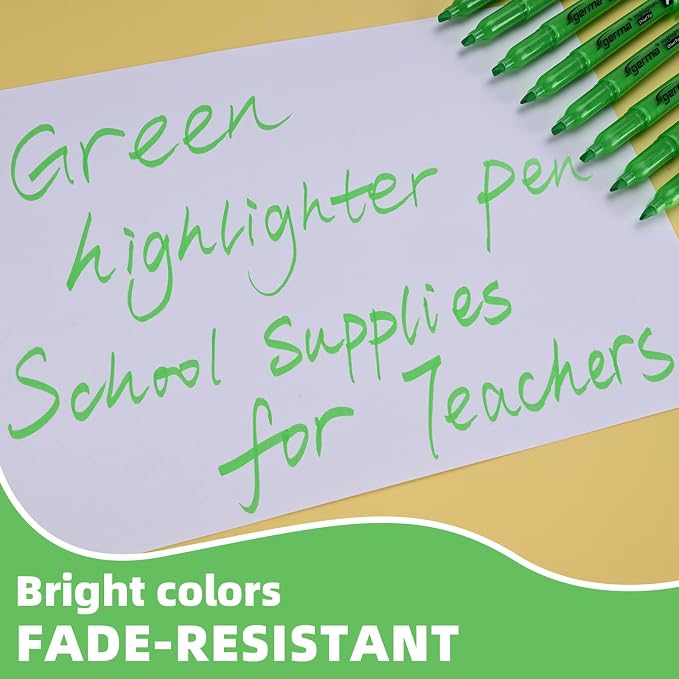 Cgerma Highlighters 36 Pack, Chisel Tip Green Highlighter Bright Colors,Quickly Drying, Perfect for Students Kids Adults Classroom, School, Office