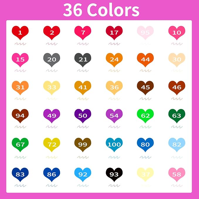 Soucolor 36 Dual Tip Brush Markers, Water-Based Art Pens, Adult Coloring | 36 Color Dual Tip Markers with Brush & Fine Point for Adult Coloring Books, Hand Lettering, Journaling & Art Projects
