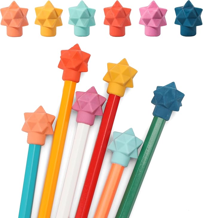Mr. Pen- Pencil Top Erasers, 48 Pack, Latex-Free | No-Smudge Cap Pencil Erasers for Precise Erasing, Kids, Teachers, Studying Supplies