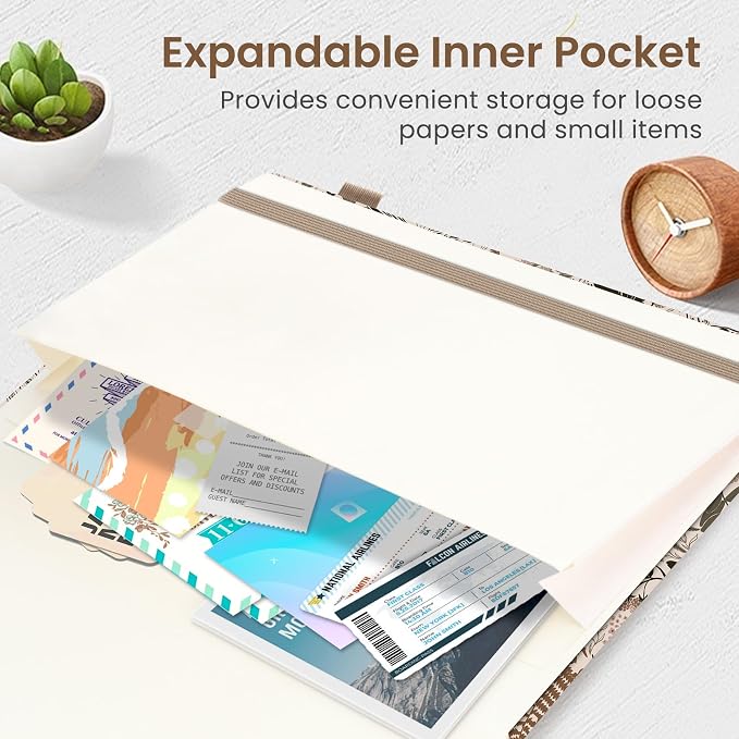 Dotted Journal Notebook for Women & Men, Hardcover Leather Journal for Writing, A5 Dotted Journaling Notebook for Work & Sketching, Perfect for Office School Home Supplies, 160 Pages, Magical Forest