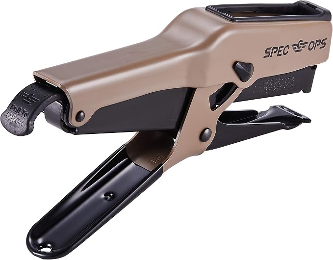 Spec Ops Tools Elite Duty Packaging Plier Stapler, 7/16"" Crown, 1/4""-3/8"" Leg Length Staples, 3% Donated to Veterans