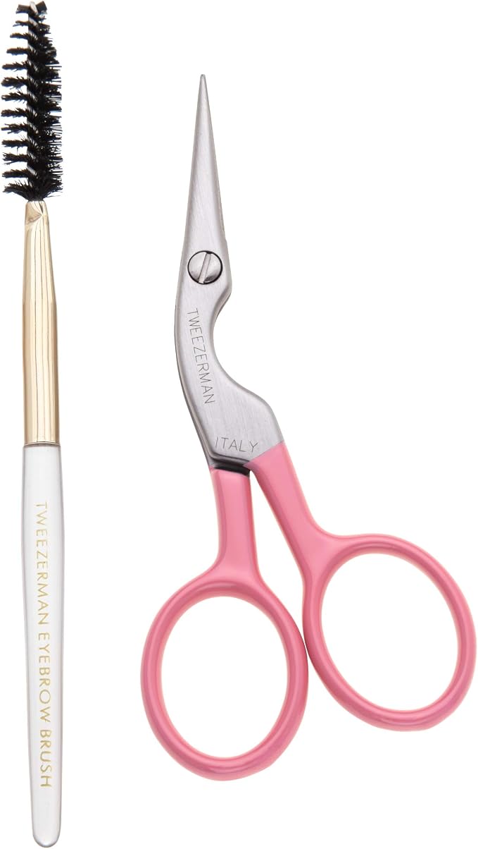 Tweezerman Exclusive Eyebrow Shaping Scissors & Brush Tea Rose