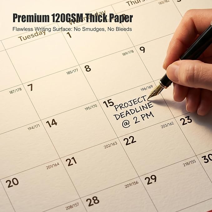 COMIX Desk Calendar 2026-2027, 17" x 12" Monthly Desktop Planner Pad with Frosted Cover, 18 Months July 2026 to December 2027, Thick 120 GSM Paper for Office School Home