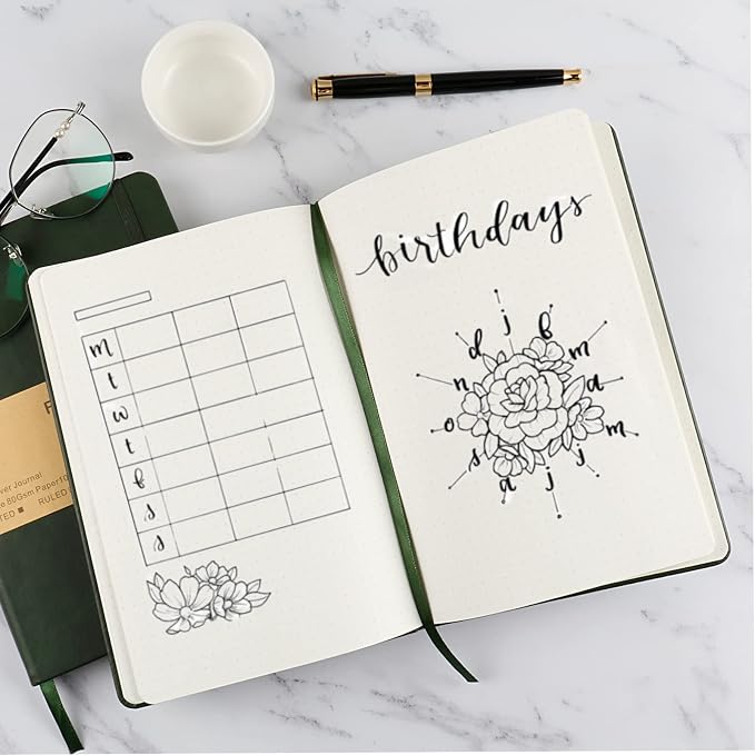 Journal notebook (A5-Dotted, Dark Green),192 Pages, Medium 5.7X8.3 inches - 80 gsm Thick Paper, Hardcover