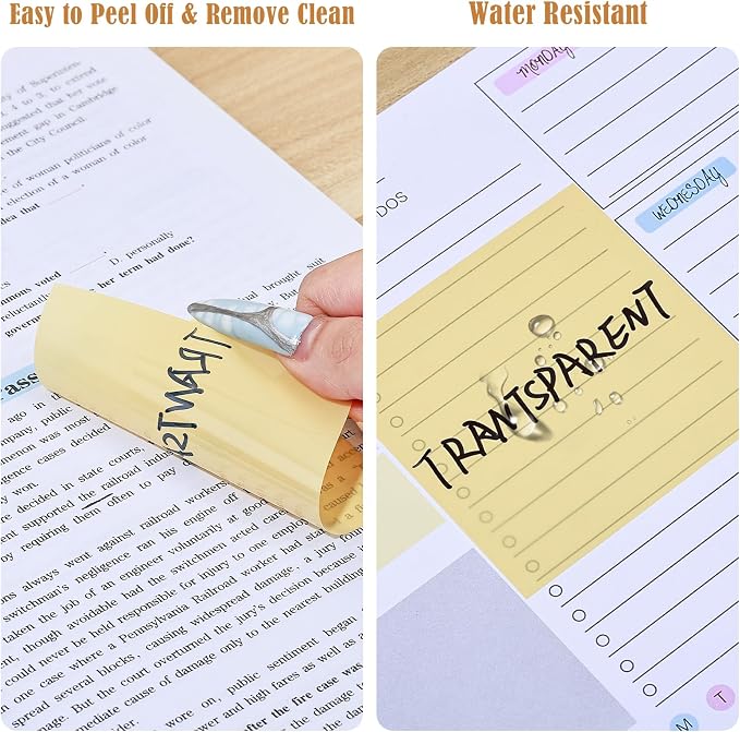 BAYTORY 1700 Sheets Transparent Sticky Notes, See Through Sticky Tabs | Book Annotation Kit for Bible Study, 4Pcs Double Marker Pens, Transparent Index Tabs for Annotation Kit (Light Colors)