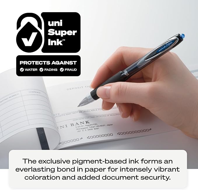Uni-Ball 207 Retractable Gel Pens,Medium Point (0.7mm),Black,4 Count (Pack of 2)
