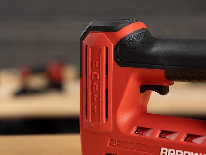 Arrow ET501F Corded 5-in-1 Professional Electric Staple and Nail Gun, Wire Stapler, and Brad Nailer for Upholstery, Framing, Insulation, Crafts, Fencing, and Cable, Black/Red | Corded Professional Electric Staple and Nail Gun for Upholstery, Framing, I...