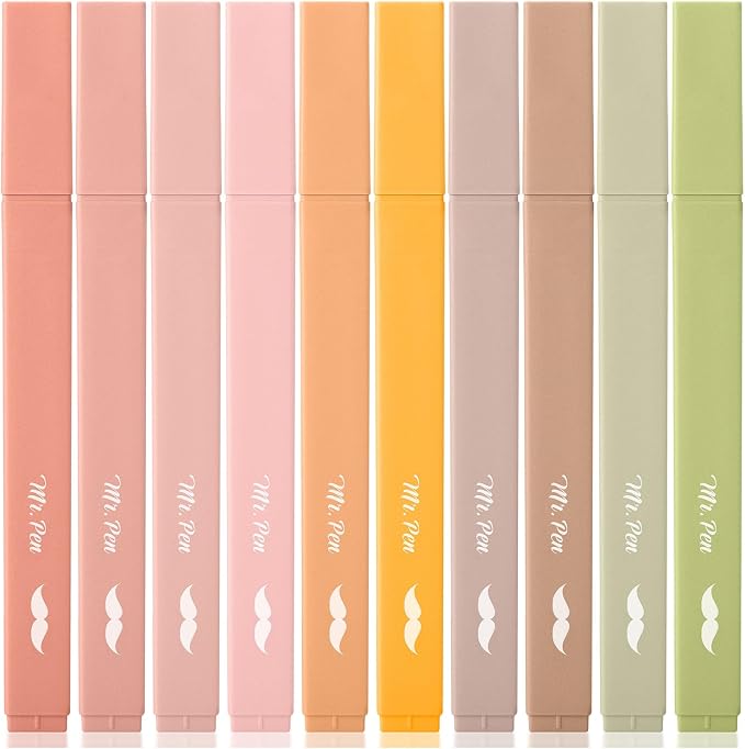 Mr. Pen- Aesthetic Highlighters No Bleed, 10 Pack, Assorted Colors | Chisel Tip, Cute Highlighters Assorted Colors for Journaling, Highlighting, Underlining, Fast Dry, Back to School Supplies