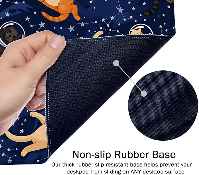 SSOIU Cute Cats & Constellations Desk Mat - Extra Large, XXL Gaming Mouse Pad, 35.5" x 15.7"