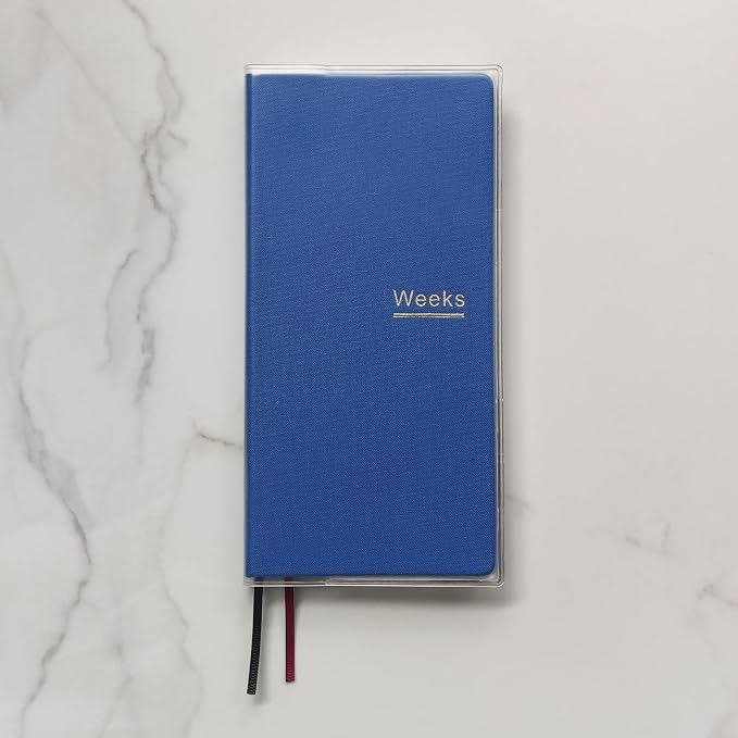 Undated Weekly Planner Notebook Pocket Organizer Appointment Book Journal Notebook A6 Week Plan Notepad (Blue with cover)