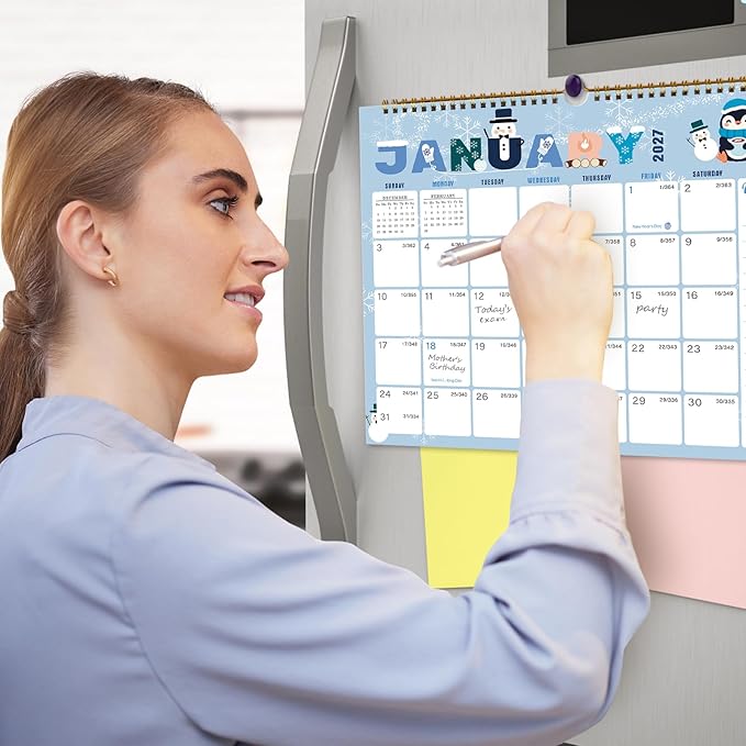 Lbylyhxc Calendar 2026-2027 - 18 Monthly Wall Calendar 2026 - 2027 from July 2026 to December 2027, 14.8 x 11.5 Inches.Thick Paper includes major holidays and dedicated space for notes and important dates (Calendar 2026-2027 festivals)