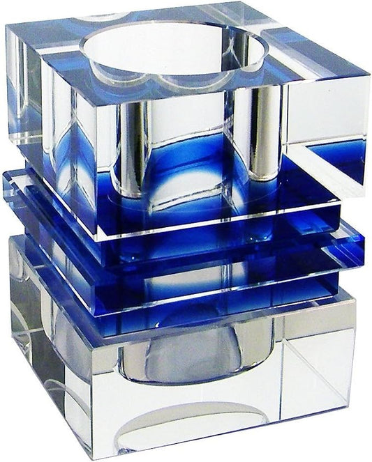 Amlong Crystal Desktop Collection Crystal Pen Holder, Blue