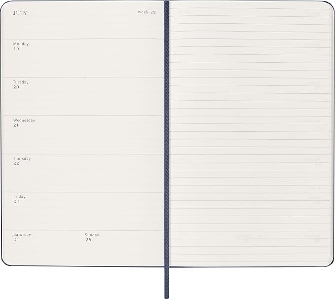 Moleskine Classic 18 Month 2026-2027 Weekly Planner, Hard Cover, Large (5" x 8.25"), Sapphire Blue, 208 pages
