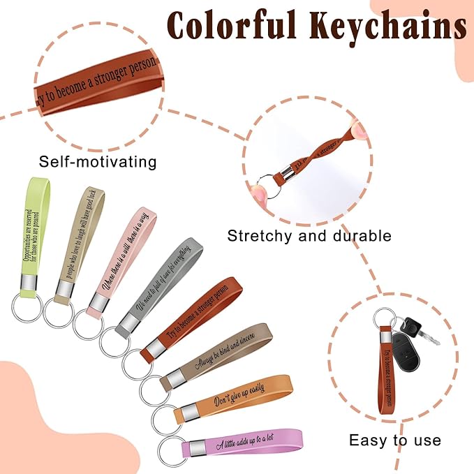 DoubleCare 64 Pcs Motivational Mini Notebooks Bulk Set,16Pcs Motivational Quote Notebooks,16Pcs Ballpoint Pens,16Pcs Keychains,16Pcs Packaging Bags,Thank You Gifts for Teacher Colleagues