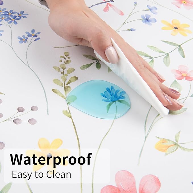 Colorful Star Floral Waterproof Office Desk Mat, 31.5" x 15.7" | Non-Slip Large Computer Gaming Mouse Pad, XXL PC Laptop Protector Pads, PU Leather Desk Writing Pads for Office Home