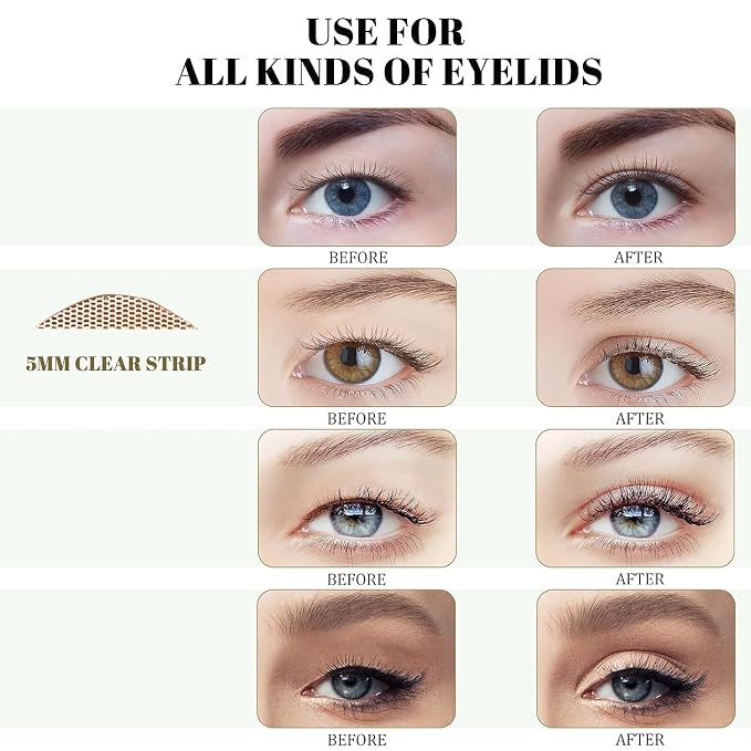Natural Eyelid Tape Eyelid Lift Strips for Hooded Eyes 360PCS(3-5MM) Water