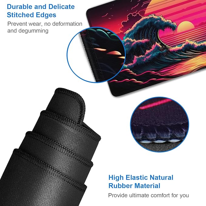Mouse Pad, 31.5x15.7 inch Large Extended Computer Keyboard Mouse Mat, Water Resist Non-Slip Mousepad Rubber Base Long XXL Gaming Mouse Pad for Work & Gaming, Office & Home