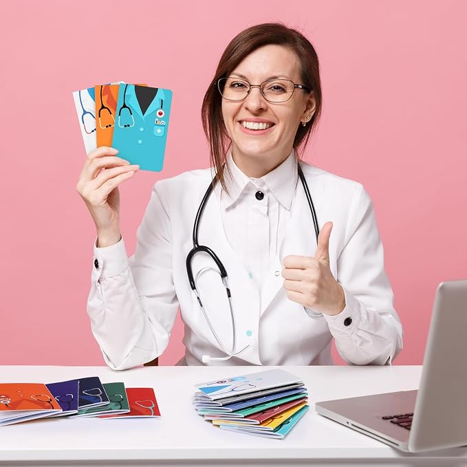 Nezyo 24 Pieces Nurse Mini Notebooks Nurse Appreciation Pocket Notepads Thank You Nurse Memo Pads for Women Men School Nurse Week Birthday Graduation Retirement Gifts Supplies Decoration, 12 Styles