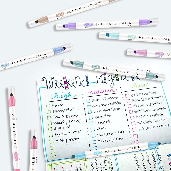 YOOUSOO 24 Pastel Highlighters Assorted Colors | Unique Retro Colors, Quick Dry Dual Tip and Fine Tip No Bleed Highlighter Markers for Bible Journals Planners Books Notes