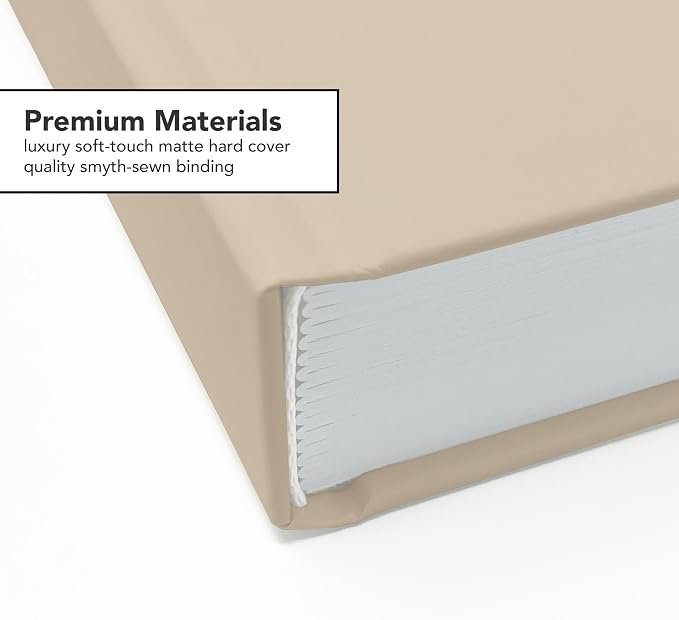 CovoBook™ Blank Hardcover | Premium Sketchbook Journal Guest Book | Photo Prop Home Decor (Almond, Size 9)