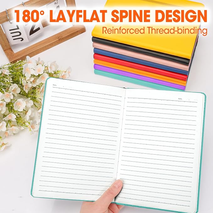 16 Pack Lined Journal Notebook for Work, 136 Pages, Medium 5.5" x 8.3", A5 College Ruled Notebook, 8 Colors, Hardcover Journaling Notebooks for Writing, Note Taking