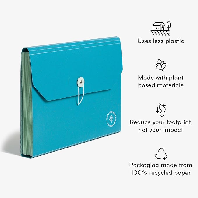 U Brands 13-Pocket Accordion File Organizer, Letter Size, Expandable File Folder Folder (U-Eco)