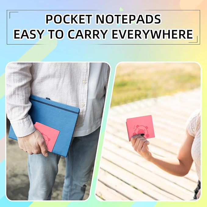 BOBO RABBIT 3 Pack Mini Blank Notebooks Pocket Sized Journal Notebook 4x4 Blank Paper 200 Pages Small Soft Leather Sketchbook Journal Cartoon Capybara Pattern for Drawing Travel Classroom Student