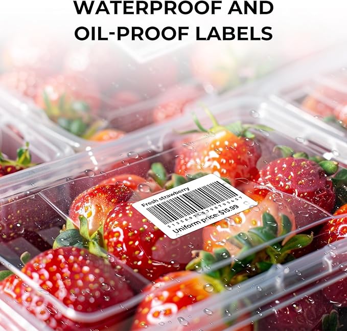 MUNBYN 3x2 Thermal Labels, 500 Sheets/1 Roll, White | Strong Adhesive & Perforated, Non BPA&BPS for Small Business, Shipping, Bakery, Barcode, Price Tag